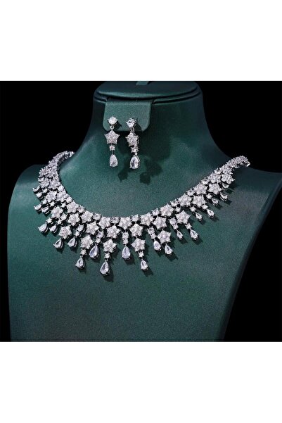 DESİGNEDBYD Gelin Parti Balo Mezuniyet Özel Gün/gece 5a Zirkonyum  Takı Seti
