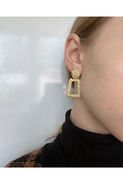 DESİGNEDBYD Kadın Uzun Sallantılı Metal Parlak Parti Mezuniyet Düğün Abiye Küpe