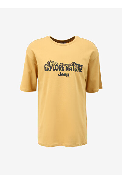 Jeep Hardal Erkek Bisiklet Yaka Loose Fit Baskılı T-Shirt C4SM-TST4526