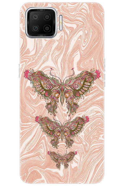 OPPO A73 (CPH2095) Uyumlu Kılıf Desen Baskılı Silikon Kelebek Resim STK:552 C...