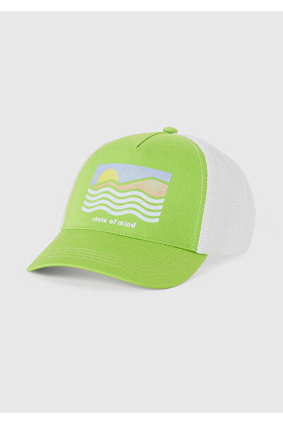 United Colors of Benetton Pălărie cu velcro detaliată din plasă cu imprimeu g...