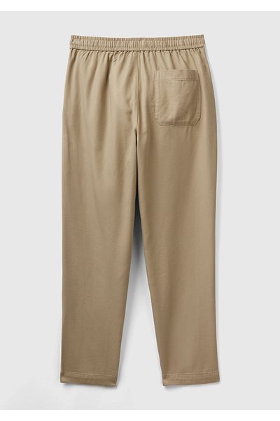 United Colors of Benetton Men's khaki cotton blend patch pocket drawstring waist jogger pants