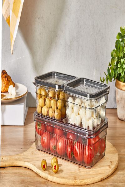 Open Home Concept 6-Piece Breakfast Storage Container with Leak-Proof Lid - x2 1800 ml - x4 850 ml