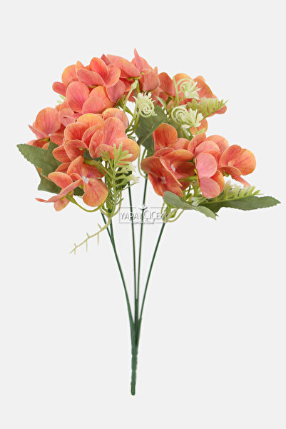 Yapay Çiçek Deposu Τεχνητή Μικρή Υγρή Ανθοδέσμη Ορτανσίας 32 εκ. Πορτοκαλί