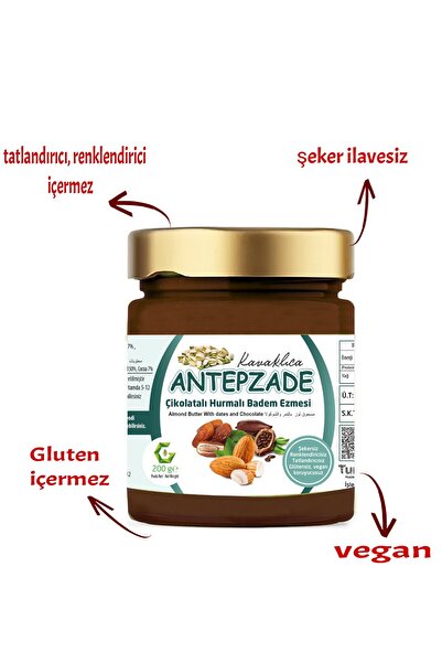 KAVAKLICA ANTEPZADE Çikolatalı Hurmalı Badem Ezmesi 200 G