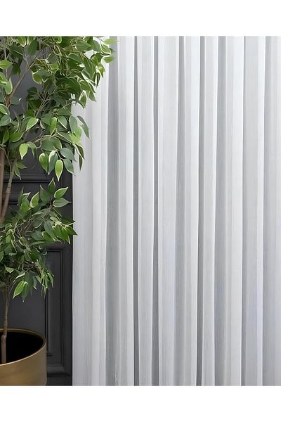 Arel Life Plain Bamboo Tulle Curtain - 1stQuality