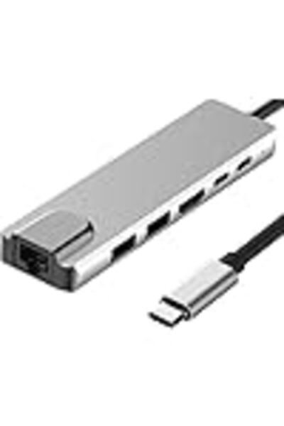 Compar Coverzone Type-c To (4k) Hdmı Hub 6 in 1 Rj45 Lan 2 X usb 3.0 Type-c Girişli Bilgisayarlar ve Macboo