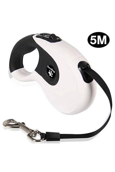 Eurodog Automatic Stripe Dog Walking Leash 5 Mt Black-White