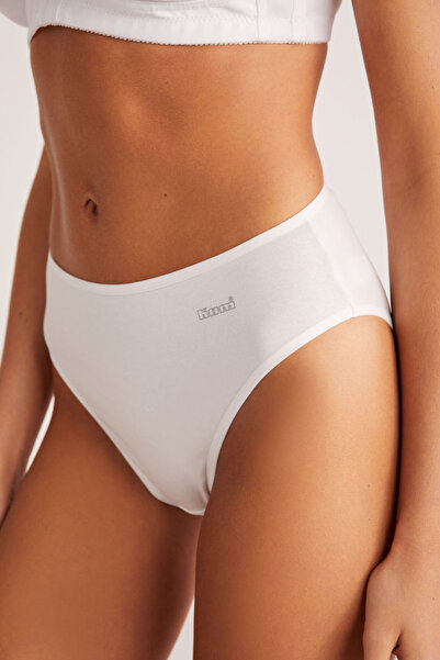 Kom Білі гладкі бавовняні модальні жіночі труси Basic Slip Новий сезон