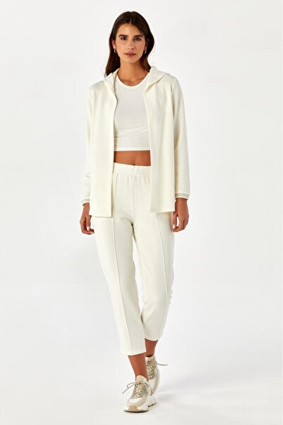 İKİLER Kolu Sim Şeritli Kapüşonlu Hırka 024-2104