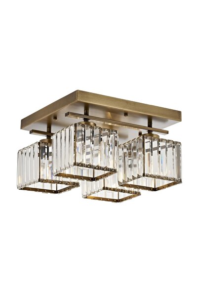 Avonni Avonnı Av-60230-4e Eskitme Kaplama Modern Avize E27 Metal Kristal 40x40cm