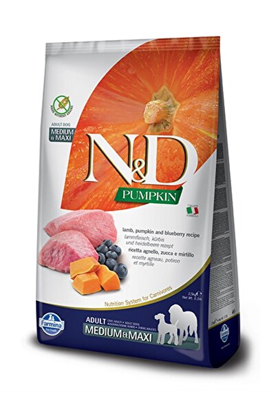 N&D Nd Bal Kabaklı Kuzulu Ve Yaban Mersinli Orta Ve Büyük Irk Tahılsız Yetişkin Köpek Maması 12 Kg