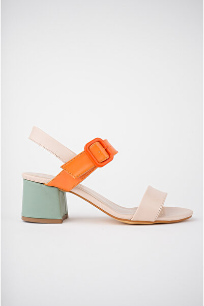 Freemax Women's Classic 6 cm Heeled Colorful Shoes abb.812 Skin Orange