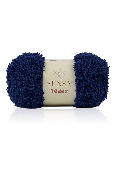 SENSY Teddy Hand Knitting String Cardigan Sweater Thread Blanket String Weft String Beanie String Hand Knitting String Navy Blue