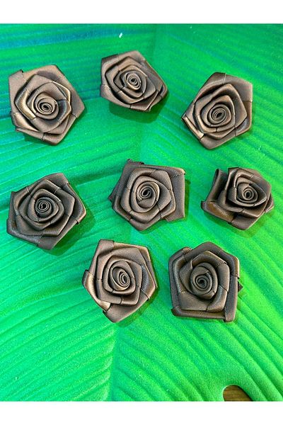 Gönülden Tasarım 3X3 CM SET DE 8 FLORE DE TRANIȚI CU ROZĂ CUSUT ACCESORII ÎMbrăcăminte MARO