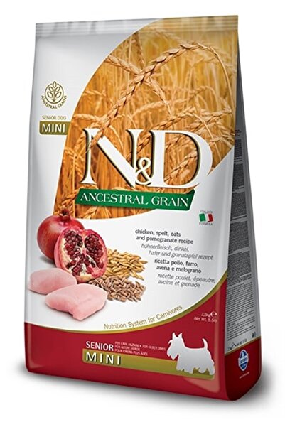 N&D Düşük Tahıllı Senior Tavuklu Küçük Irk Yaşlı Köpek Maması 2.5 Kg