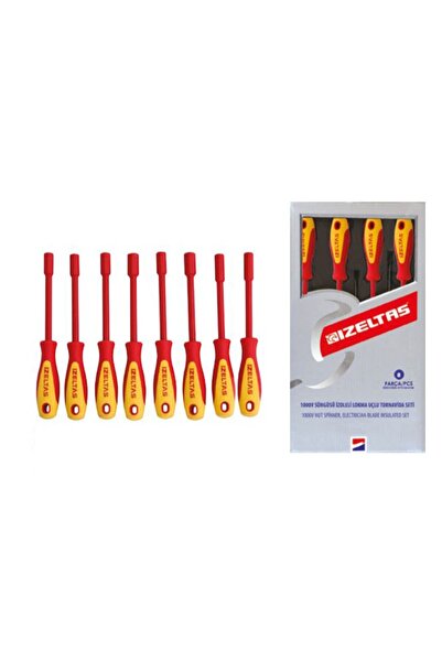 İzeltaş 1000v Izoleli Elektrikçi Lokma Tornavida Seti 8 Parça