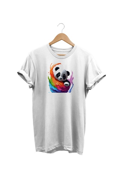 WİDİ Widi Panda Šareni Štampano Beli T-shirt