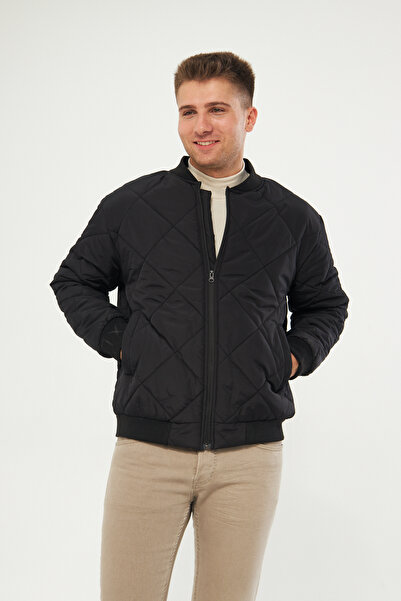 GAREN ERKEK KAPİTONE BAHARLIK BAKLAVA DESENLİ CEKET MONT