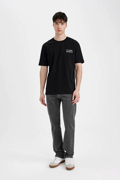 DeFacto Ανδρικό T-shirt Μαύρο C5824ax/bk81