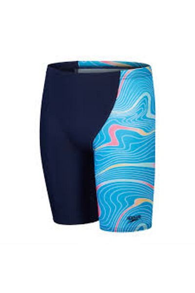SPEEDO بدلة سباحة جامر سباحة للأولاد ALV LEG V CUT JAM JM أزرق داكن 8-00316116777 YZM