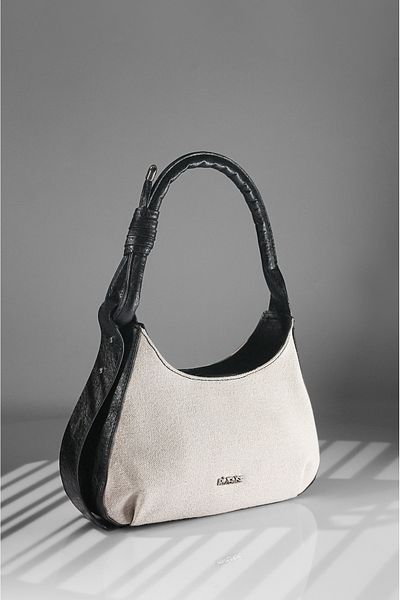 Rimense Women's Black Linen Hand and Shoulder Bag