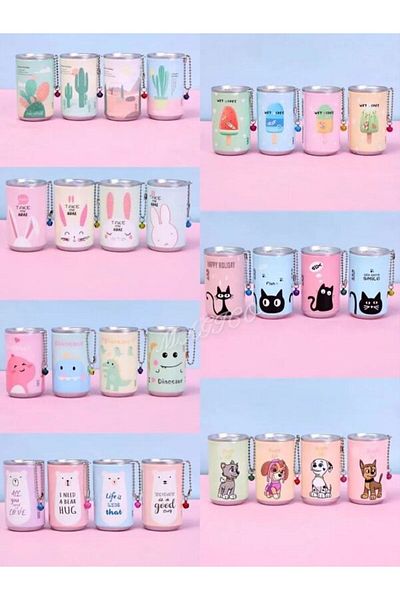 hediyeofisi Fenomen Cute - Keychain Make-up Removal Box, Tin Look Wet Wipes Storage