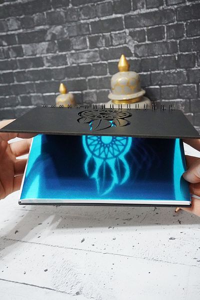 markcat Caiet de planificare din lemn Dream Catcher - Agenda - Planificator săptămânal (LEU COLOARE NEGRU) A5