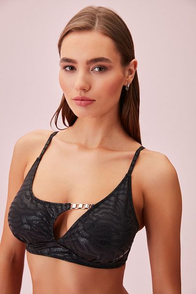 SUWEN Detailliertes Bralet-Bikinioberteil