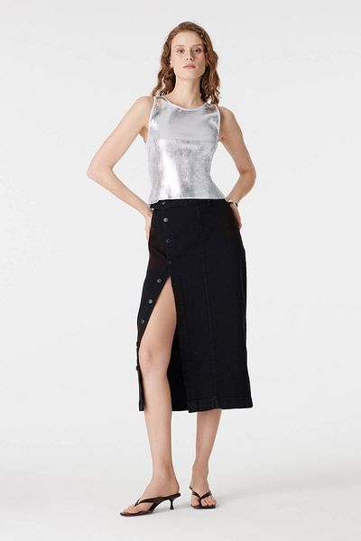 PARKhande White Printed Bag Banded Tank Top
