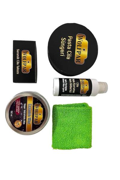 WOLFPAR CERAMİC WAX  SET  YÜKSEK PARLAKLIK  BOYA KORUYUCU VE YENİLEYİCİ (GÜNEŞ YANIKLARINA KARŞI ETKİLİ)