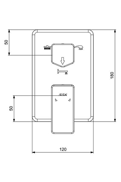 Eca Royal Built-in Bathroom Faucet Surface Mounted 3 Way102167351-K
