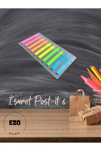 EZOSHOP Transparent Color Postit Sticky Note Paper Mark Post-It 6