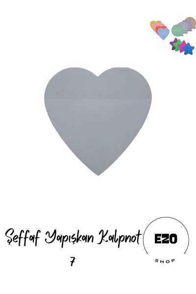 EZOSHOP Transparent Colored Postit Sticky Post-it Note Paper Heart Note 7