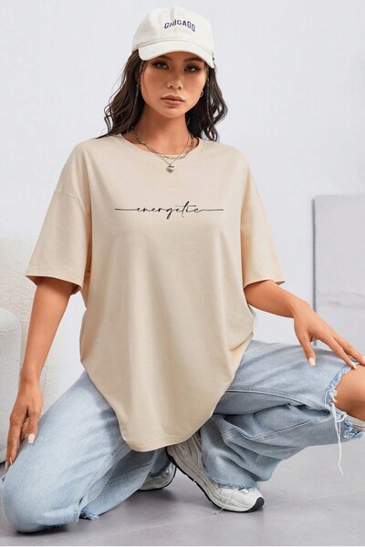 MODAGEN Μπλουζάκι Unisex Crew Neck Energetic Printed Oversize T-shirt