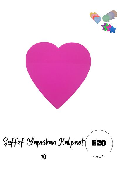 EZOSHOP Transparent Colored Postit Sticky Post-it Note Paper Heart Note 10