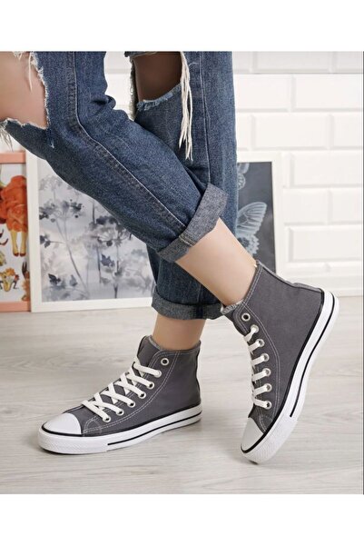 MİSSWEMODASHOES حذاء رياضي طويل من الكتان المدخن للجنسين