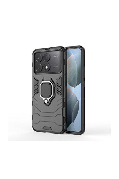 Microcase Poco X6 Pro /Xiaomi Redmi K70E Batman Serisi Yüzük Standlı Armor Kı...