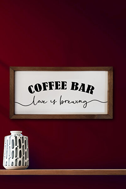 Yoko Home Coffee Corner Love Is Brewing Coffee Bar Cadru din lemn