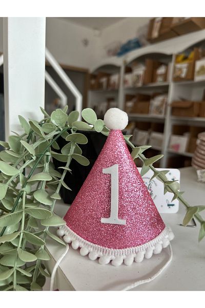 Partifabrik One Year Old Mini Hat Pink