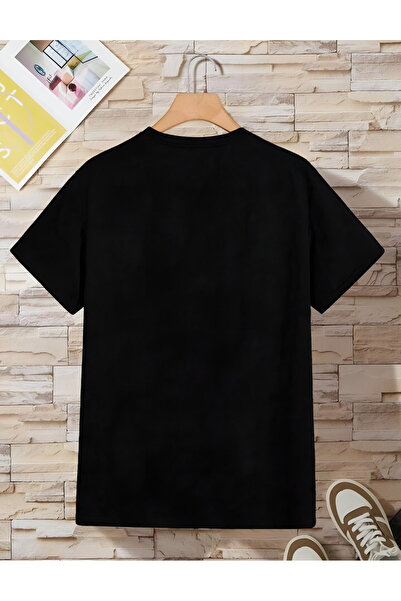 NewCabin Μπλουζάκι New Season Oversize Unisex TOFACH με εμπριμέ βαμβακερό χτενισμένο ύφασμα μαύρο