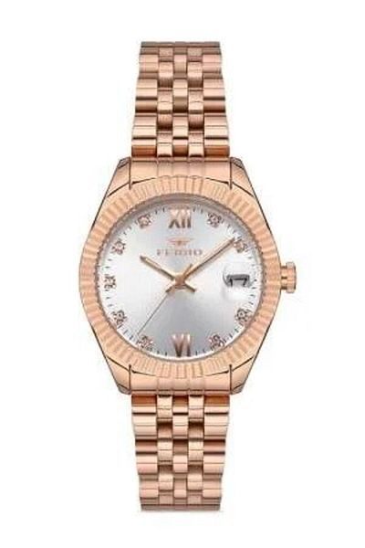 Tesbihane Ferro Rose Color Steel Cord Women's Wristwatch Th-f21924a-c