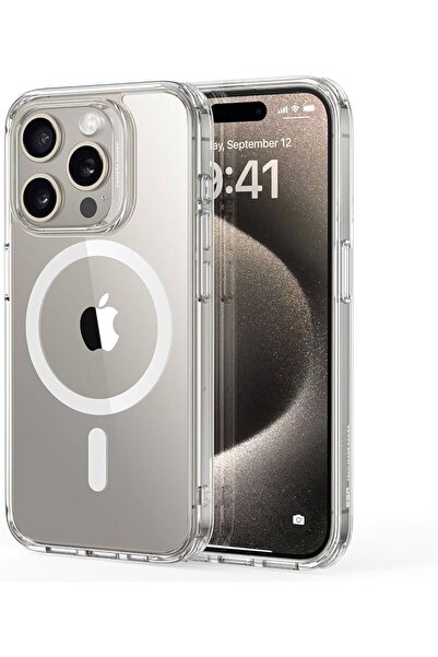 İphone 15 Pro Şeffaf Mage Safe Özellikli Kapak