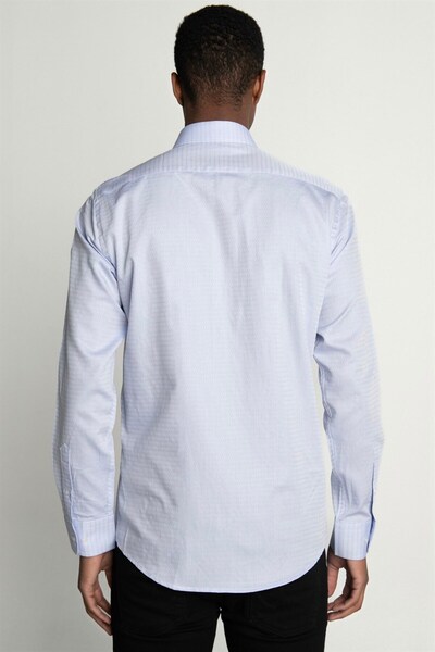 Tudors Сучасний крій, довгі рукави, 100% бавовна, преміум-серія, чоловіча сорочка синього кольору