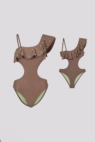 SHELLSEA Mother's and Daughter's Pearled Swimsuit