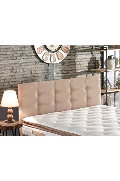 Niron Yatak Niron Polo Başlık - Çift Kişilik Yatak Başlığı, Silinebilir Sütlü Kahve Kumaş Baza Başlığı