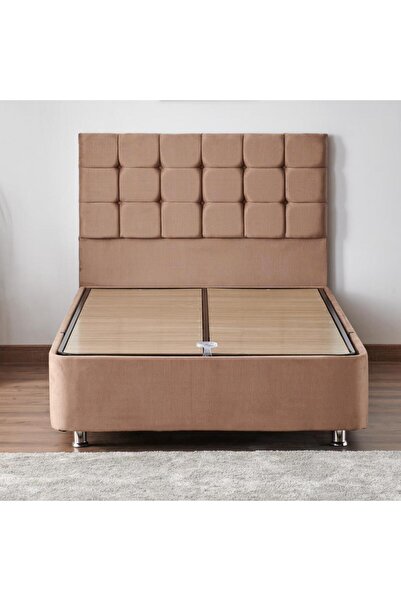 Niron Yatak Niron Rama Baza Ve Başlık Seti 120x200 Cm Tek Kişilik Sütlü Kahve...