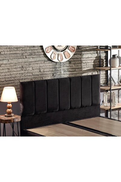 Niron Yatak Niron Piano Lite Başlık - Çift Kişilik Yatak Başlığı, Silinebilir Siyah Soho Kumaş Baza Başlığı