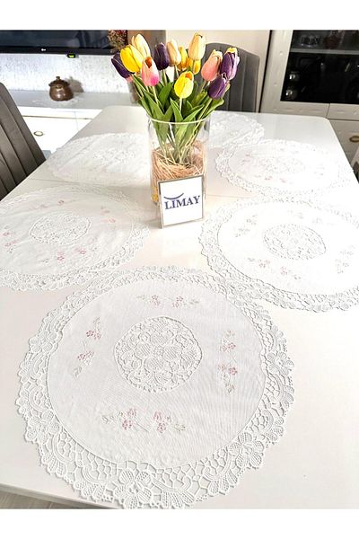 LİMAY 2-Piece American Serve - 40cm - Lace Embroidery Looking 1stClass Pvc