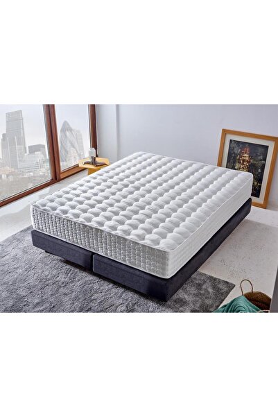 Niron Yatak Niron London Yatak 120x200 Cm Bir Buçuk Kişilik Paket Yaylı Alev Geciktiricili Kral Dairesi Yatağı